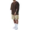 imageMens Short Sets 2 Piece Outfits Tropical Graphic Tees and Shorts Sets Beach Vacation OutfitsBrown