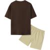 imageMens Short Sets 2 Piece Outfits Tropical Graphic Tees and Shorts Sets Beach Vacation OutfitsBrown