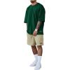 imageMens Short Sets 2 Piece Outfits Tropical Graphic Tees and Shorts Sets Beach Vacation OutfitsGreen
