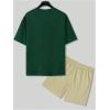 imageMens Short Sets 2 Piece Outfits Tropical Graphic Tees and Shorts Sets Beach Vacation OutfitsGreen