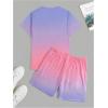imageMens Short Sets 2 Piece Outfits Tropical Graphic Tees and Shorts Sets Beach Vacation OutfitsPurple Pink
