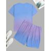 imageMens Short Sets 2 Piece Outfits Tropical Graphic Tees and Shorts Sets Beach Vacation OutfitsPurple and Blue