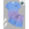 imageMens Short Sets 2 Piece Outfits Tropical Graphic Tees and Shorts Sets Beach Vacation OutfitsPurple and Blue
