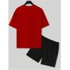 imageMens Short Sets 2 Piece Outfits Tropical Graphic Tees and Shorts Sets Beach Vacation OutfitsRed