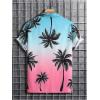 imageMens Short Sleeve Button Down Shirts Hawaiian Tropical Collared Beach Vacation Casual Dress ShirtsBlue and Pink