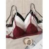 imageWomens 4 Pack Floral Lace Adjustable Straps Wireless Bra Scallop Trim Molded Bralettes SetsMulticolor