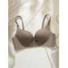 imageWomens Front Closure Seamless Bra Push Up Comfy Bras V Neck Wireless BraletteBrown
