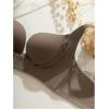 imageWomens Front Closure Seamless Bra Push Up Comfy Bras V Neck Wireless BraletteBrown