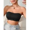 imageWomens Front Closure Strapless Bandeau Bra Sleeveless Wireless Bralette Tube TopsBlack