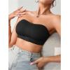 imageWomens Front Closure Strapless Bandeau Bra Sleeveless Wireless Bralette Tube TopsBlack