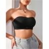 imageWomens Front Closure Strapless Bandeau Bra Sleeveless Wireless Bralette Tube TopsBlack