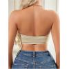 imageWomens Front Closure Strapless Bandeau Bra Sleeveless Wireless Bralette Tube TopsDeep Khaki
