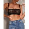 imageWomens Lace Bra Sleeveless Sheer Mesh Backless Wireless Everyday Bralettes Sexy Lingerie BraBlack
