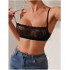 imageWomens Lace Bra Sleeveless Sheer Mesh Backless Wireless Everyday Bralettes Sexy Lingerie BraBlack