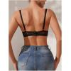 imageWomens Lace Bra Sleeveless Sheer Mesh Backless Wireless Everyday Bralettes Sexy Lingerie BraBlack