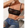 imageWomens Lace Bra Sleeveless Sheer Mesh Backless Wireless Everyday Bralettes Sexy Lingerie BraBlack