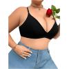 imageWomens Plus Size Bra High Support Wireless Comfy Bralettes Adjustable Straps Crop BrasBlack