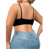imageWomens Plus Size Bra High Support Wireless Comfy Bralettes Adjustable Straps Crop BrasBlack