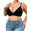 imageWomens Plus Size Bra High Support Wireless Comfy Bralettes Adjustable Straps Crop BrasBlack