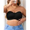 imageWomens Plus Size Front Closure Strapless Bra Wireless Padded Bandeau BraletteBlack