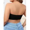 imageWomens Plus Size Front Closure Strapless Bra Wireless Padded Bandeau BraletteBlack