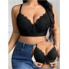 imageWomens Plus Size Lace Front Closure Bra Adjustable Straps Push Up Underwire BrasBlack