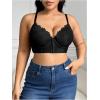 imageWomens Plus Size Lace Front Closure Bra Adjustable Straps Push Up Underwire BrasBlack