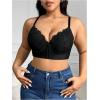 imageWomens Plus Size Lace Front Closure Bra Adjustable Straps Push Up Underwire BrasBlack