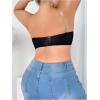 imageWomens Plus Size Strapless Bra Front Closure Minimizer Wireless Bandeau Bra Light Support BralettesBlack