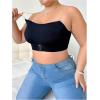 imageWomens Plus Size Strapless Bra Front Closure Minimizer Wireless Bandeau Bra Light Support BralettesBlack