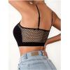 imageWomens Sheer Mesh Hollow Out Bralettes Backless Wireless Bra Sleeveless Cropped Push Up BrasBlack