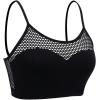 imageWomens Sheer Mesh Hollow Out Bralettes Backless Wireless Bra Sleeveless Cropped Push Up BrasBlack
