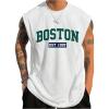 imageMens Crewneck Sleeveless Tank Tops Casual Graphic Vest Top Vintage Summer Tee Shirts StreetwearWhite and Green