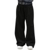 imageMens Elastic Double Waist Patchwork Sweatpants Wide Leg Baggy Track Pants Vintage StreetwearBlack