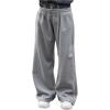 imageMens Elastic Double Waist Patchwork Sweatpants Wide Leg Baggy Track Pants Vintage StreetwearGrey