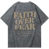 imageMens Graphic Tee Shirt Oversized Drop Shoulder Vintage TShirt Letter Print Streetwear Casual Summer TopsDark Grey