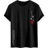 imageMens Graphic Tees Floral Print Short Sleeve Crew Neck Vintage Tee Shirt Casual Summer Tee TopsRose Black