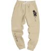 imageMens Jogger Sweatpants Letter Graphic Drawstring Waist Casual Gym Workout Athletic Jogger PantsApricot With Graphic