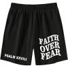 imageMens Letter Graphic Shorts Elastic High Waisted Straight Leg Street Track Shorts with PocketsBlack