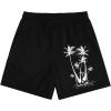 imageMens Letter Graphic Shorts Elastic High Waisted Straight Leg Street Track Shorts with PocketsTree Print Black