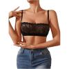imageWomens Lace Bra Sleeveless Sheer Mesh Backless Wireless Everyday Bralettes Sexy Lingerie BraBlack