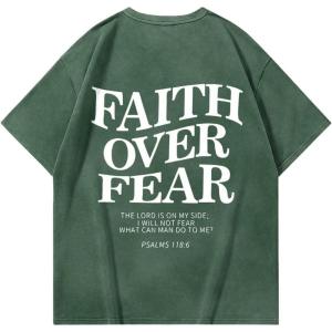 imageMens Graphic Tee Shirt Oversized Drop Shoulder Vintage TShirt Letter Print Streetwear Casual Summer TopsDark Green