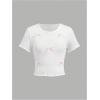 imageGirls 2 Pack Bowknot Ribbed T Shirt Short Sleeve Crew Neck Slim Fit Tee TopsMulticolor