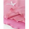 imageGirls 2 Pack Bowknot Ribbed T Shirt Short Sleeve Crew Neck Slim Fit Tee TopsWatermelon Pink