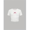 imageGirls 2 Packs Graphic Tees Short Sleeve Crew Neck Crop Tops Slim Fit Summer Cute TeesBlack White