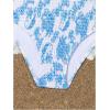 imageGirls 2 Piece Swimsuits Tie Dye Smocked Triangle Halter Cute Bikini Set High Waisted Bathing SuitBlue