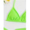 imageGirls 3 Piece High Wisted Bikini Set Backless Halter Bathing Suit Swimsuit Set with Cover Up SkirtsGreen