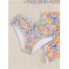 imageGirls 3 Piece High Wisted Bikini Set Backless Halter Bathing Suit Swimsuit Set with Cover Up SkirtsMulticolor
