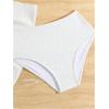 imageGirls 3 Piece High Wisted Bikini Set Backless Halter Bathing Suit Swimsuit Set with Cover Up SkirtsWhite