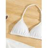 imageGirls 3 Piece High Wisted Bikini Set Backless Halter Bathing Suit Swimsuit Set with Cover Up SkirtsWhite